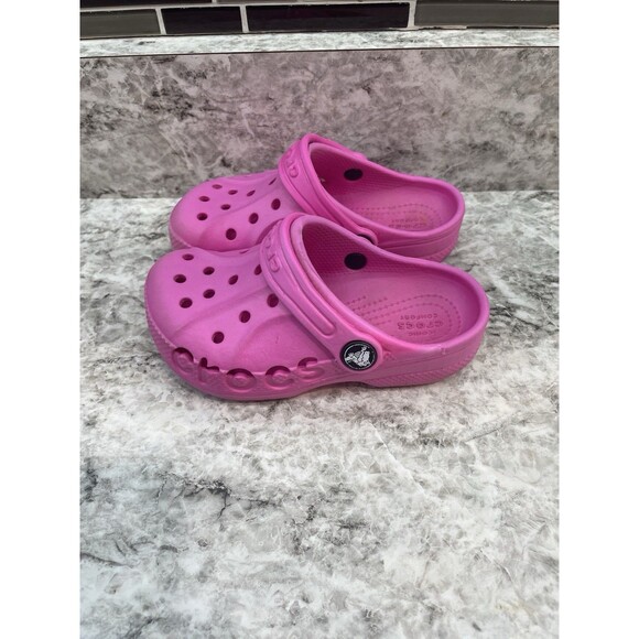 Crocs Pink C9 Toddler Baya Clogs - Picture 3 of 7